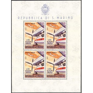 1965 Posta Aerea aerei moderni 500 L. 1 BF San Marino 1