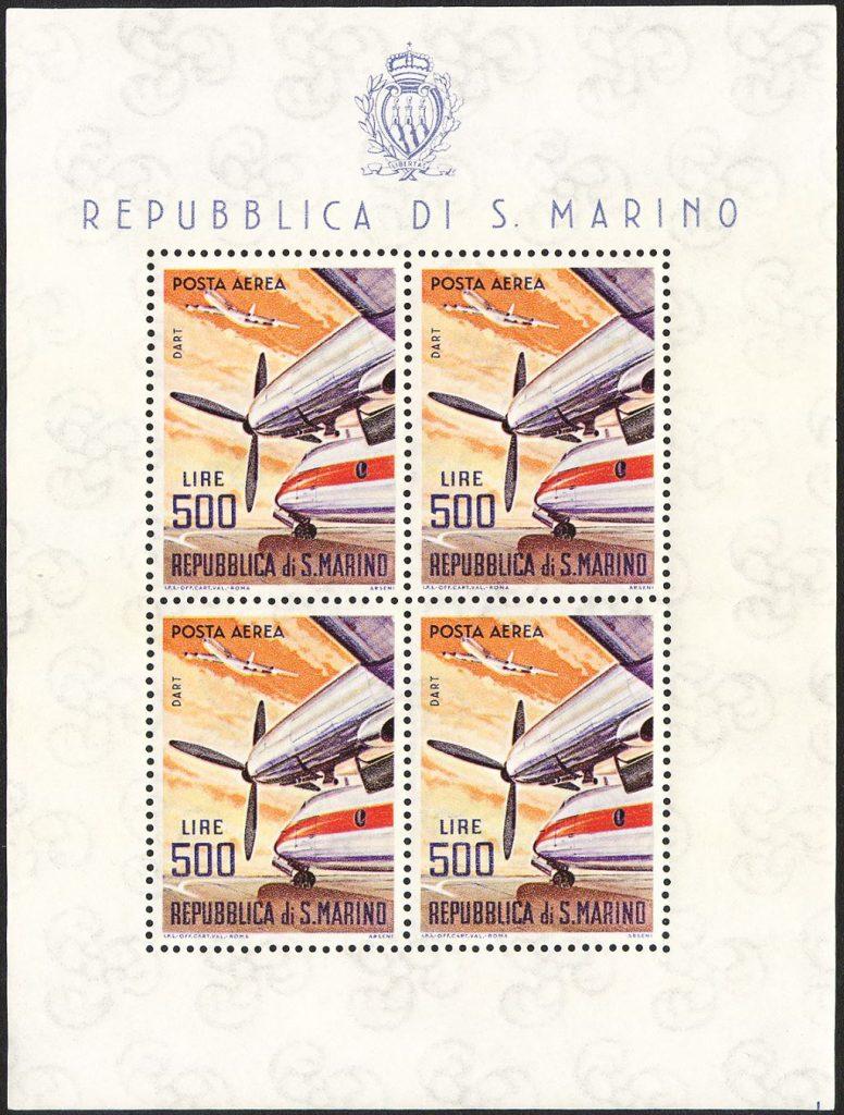 1965 Posta Aerea aerei moderni 500 L. 1 BF San Marino 1 1965 Posta Aerea aerei moderni 500 L. 1 BF San Marino 1