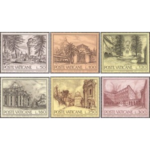 1976 Fontane e vedute della Città del Vaticano 6 v. Vaticano 1