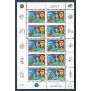 1998 500° dello sbarco di Cristoforo Colombo in Venezuela e 500° dell esplorazione di Amerigo Vespucci 1 MF da 10 v. E.C. di Venezuela con Italia Venezuela 1