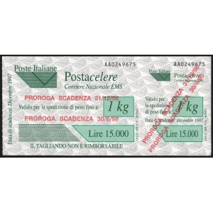 1998 Posta Celere PROROGA SCADENZA 30 6 98 e PROROGA SCADENZA 31 12 98 3 v. Italia 1 1