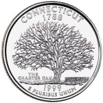 STATI UNITI - 1999 - 25 c. 50 Stati: Connecticut - Zecca P FDC