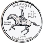 STATI UNITI - 1999 - 25 c. 50 Stati: Delaware - Zecca D FDC