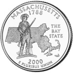 STATI UNITI - 2000 - 25 c. 50 Stati: Massachusetts - Zecca D FDC