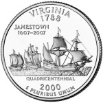 STATI UNITI - 2000 - 25 c. 50 Stati: Virginia - Zecca D FDC
