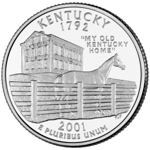 STATI UNITI - 2001 - 25 c. 50 Stati: Kentucky - Zecca D FDC