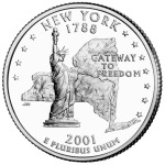 STATI UNITI - 2001 - 25 c. 50 Stati: New York - Zecca D FDC