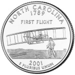 STATI UNITI - 2001 - 25 c. 50 Stati: North Carolina - Zecca D FDC