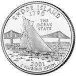 STATI UNITI - 2001 - 25 c. 50 Stati: Rhode Island - Zecca D FDC