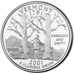 STATI UNITI - 2001 - 25 c. 50 Stati: Vermont - Zecca D FDC
