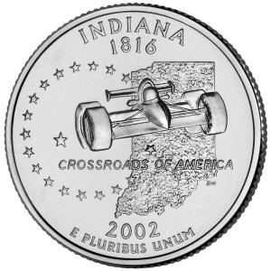 STATI UNITI - 2002 - 25 c. 50 Stati: Indiana - Zecca D FDC