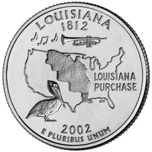 STATI UNITI - 2002 - 25 c. 50 Stati: Louisiana - Zecca D FDC
