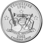 STATI UNITI - 2002 - 25 c. 50 Stati: Tennessee - Zecca D FDC
