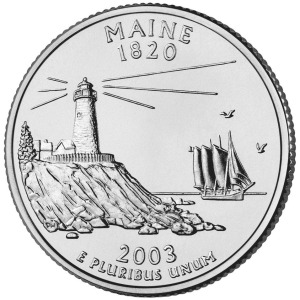 STATI UNITI - 2003 - 25 c. 50 Stati: Maine - Zecca D FDC