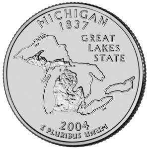 STATI UNITI - 2004 - 25 c. 50 Stati: Michigan - Zecca D FDC