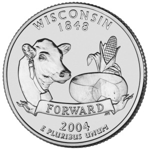 STATI UNITI - 2004 - 25 c. 50 Stati: Wisconsin - Zecca D FDC