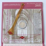 SAN MARINO - 2005 - 2 € Anno mondiale della fisica, Galileo Galilei - FDC in folder