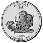 STATI UNITI - 2005 - 25 c. 50 Stati: Kansas - Zecca D FDC