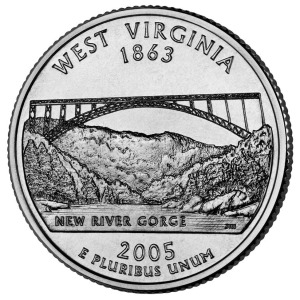 STATI UNITI - 2005 - 25 c. 50 Stati: West Virginia - Zecca D FDC