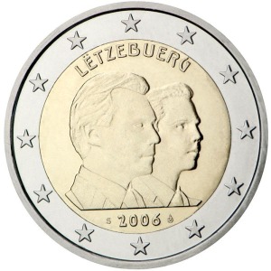 LUSSEMBURGO - 2006 - 2 € 25° Compleanno del principe ereditario Guillaume - Rotolino