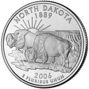 STATI UNITI - 2006 - 25 c. 50 Stati: North Dakota - Zecca D FDC