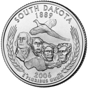 STATI UNITI - 2006 - 25 c. 50 Stati: South Dakota - Zecca D FDC