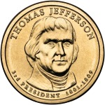STATI UNITI - 2007 - 1 $ Presidenti: Thomas Jefferson - Zecca D FDC