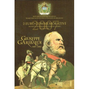 SAN MARINO - 2007 - 2 € 200° della nascita di Giuseppe Garibaldi - FDC in folder