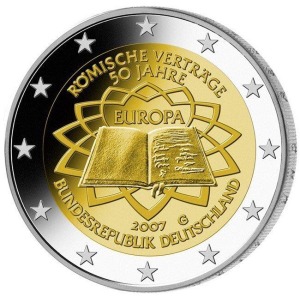GERMANIA - 2007 - 2 € 50° del Trattato di Roma - Zecca J - Rotolino
