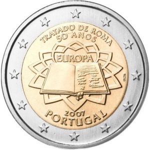 PORTOGALLO - 2007 - 2 € 50° del Trattato di Roma - Sacchetto