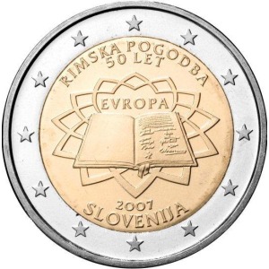 SLOVENIA - 2007 - 2 € 50° del Trattato di Roma - Rotolino