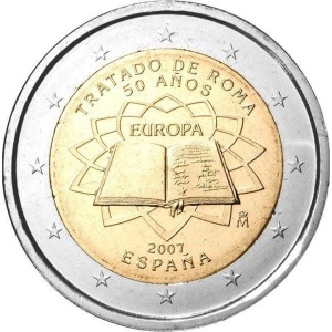 SPAGNA - 2007 - 2 € 50° del Trattato di Roma - Rotolino