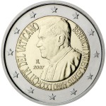 VATICANO - 2007 - 2 € 80° compleanno di Papa Benedetto XVI - FDC in folder