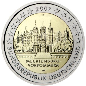 GERMANIA - 2007 - 2 € Mecklemburg - Vorpommern - Zecca J - Rotolino