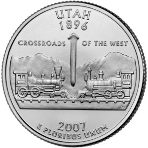 STATI UNITI - 2007 - 25 c. 50 Stati: Utah - Zecca D FDC