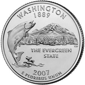 STATI UNITI - 2007 - 25 c. 50 Stati: Washington - Zecca D FDC