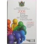 SAN MARINO - 2008 - 2 € Anno europeo del Dialogo Interculturale - FDC in folder