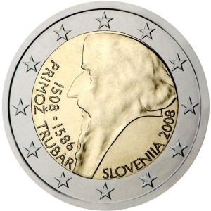 SLOVENIA - 2008 - 2 € 500° della nascita di Primoz Trubar - Rotolino