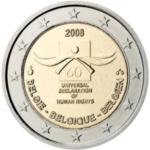 BELGIO - 2008 - 2 € 60° della Dichiarazione dei Diritti dell'Uomo - Rotolino