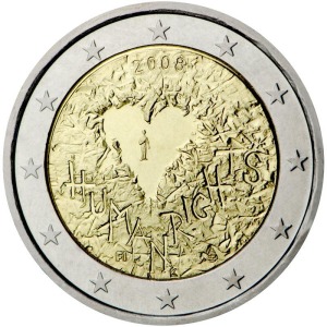 FINLANDIA - 2008 - 2 € 60° della Dichiarazione dei Diritti dell'Uomo - Rotolino