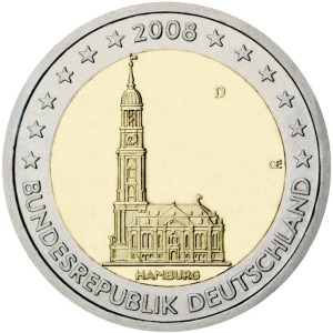 GERMANIA - 2008 - 2 € Amburgo - Zecca J - Rotolino