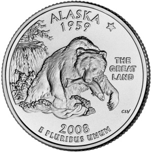 STATI UNITI - 2008 - 25 c. 50 Stati: Alaska - Zecca D FDC