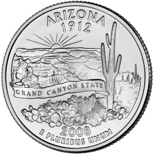 STATI UNITI - 2008 - 25 c. 50 Stati: Arizona - Zecca D FDC