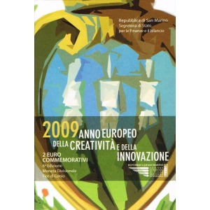 SAN MARINO - 2009 - 2 € Anno europeo della Creatività e Innovazione - FDC in folder