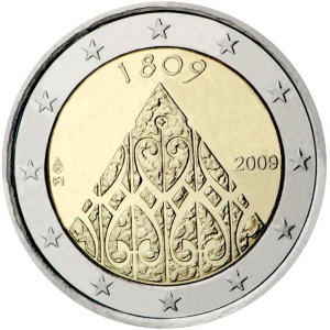 FINLANDIA - 2009 - 2 € 200° dell'Autonomia finlandese - Rotolino