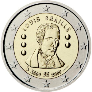 BELGIO - 2009 - 2 € 200° della nascita di Louis Braille - Rotolino