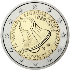 SLOVACCHIA - 2009 - 2 € 20° giornata per la Libertà e la Democrazia - Rotolino