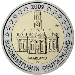 GERMANIA - 2009 - 2 € Saarland - Zecca J - Rotolino