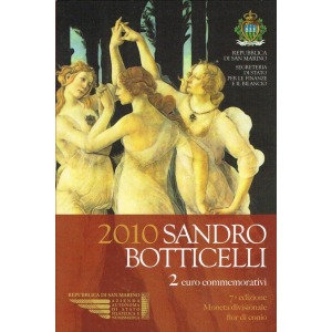 SAN MARINO - 2010 - 2 € 500° della morte di Sandro Botticelli - FDC in folder