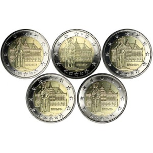 GERMANIA - 2010 - 2 € Brema - 5 Zecche - FDC da rotolini